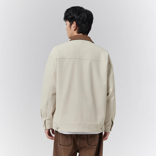 GXG男装【撞色领口】25春季时尚创意拼色多口袋拉链翻领男式夹克K&C 商品图3
