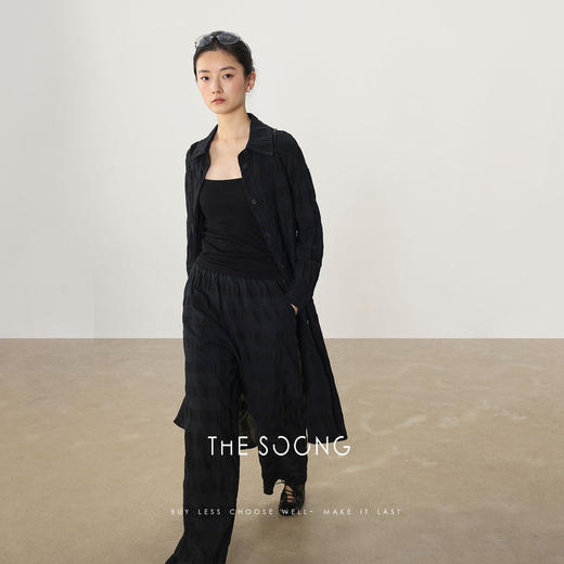 THESOONG|26s早春新款麻棉对条格纹立裁线条感时尚套装8533/8534 商品图3