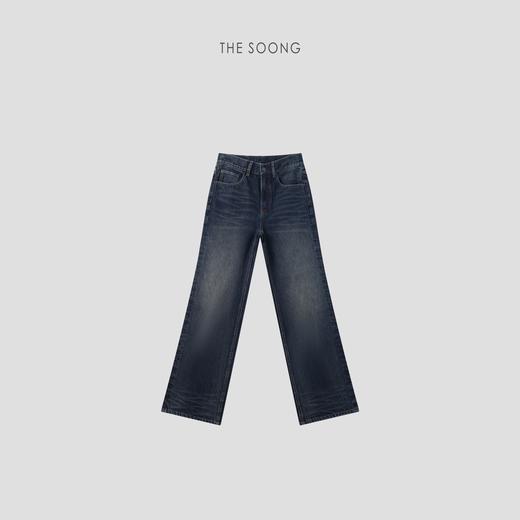 THESOONG"经典必入"纯棉手擦扎花云彩猫须竹节纹中腰牛仔裤8255 商品图6