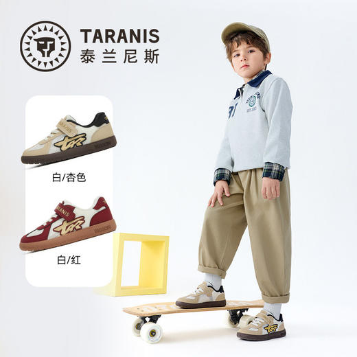 泰兰尼斯儿童板鞋2026春季新款休闲鞋男孩校园鞋女德训鞋轻便防滑T02X6A8915 商品图1