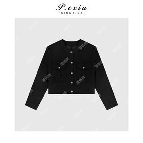 04-2潘依绣丁丁宠粉夏季薄款双口袋圆领外套Q2556