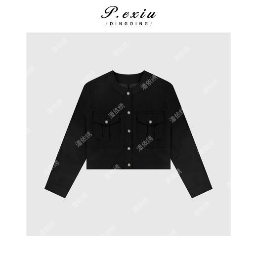 04-2潘依绣丁丁宠粉夏季薄款双口袋圆领外套Q2556 商品图0