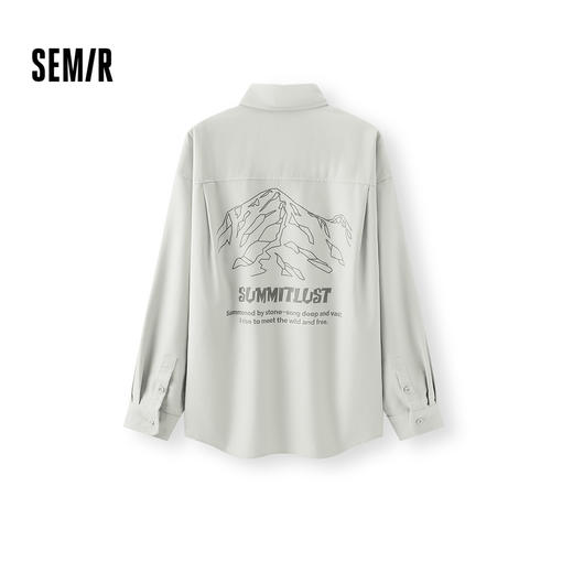 商场同款|森马长袖衬衫男春季印花翻领上衣2026新款oversize外套 商品图1