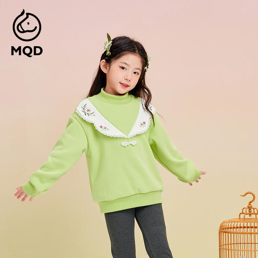 【秒3】【MQD】女童冬季国风盘扣精致优雅半高领卫衣 商品图3