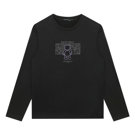 GXG男装【炫彩小熊】春季时尚潮流印花男款圆领百搭纯棉长袖t恤K&C 商品图2