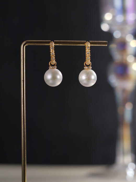 子佩集【爱恋成珍】银S925珍珠惜王妃耳环【E4852】11mm珠圆圈扣环镀金2601 商品图4