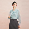 RE254斯尔丽2026春季新款光泽感高级感飘带长袖职业通勤优雅纯色衬衫 商品缩略图4