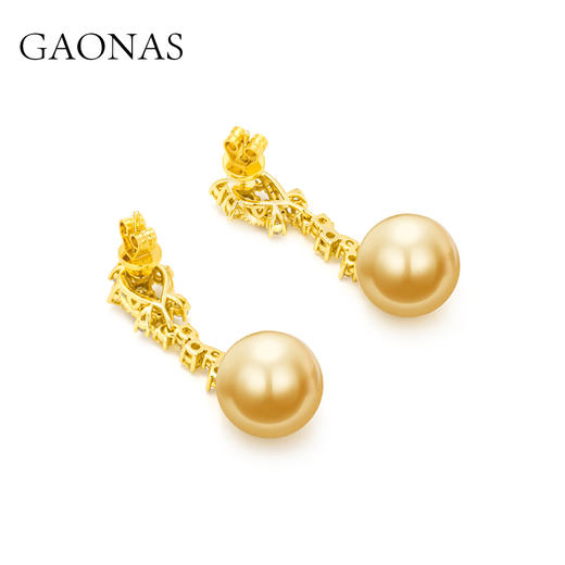 GAONAS  璀璨华丽贵气老钱金色珠耳环11862EGO 商品图2