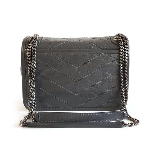 【闲置未使用】YSL圣罗兰NIKI 633160小号灰色D扣baby niki 链条包单肩斜挎包女士140126TJ03 商品图4