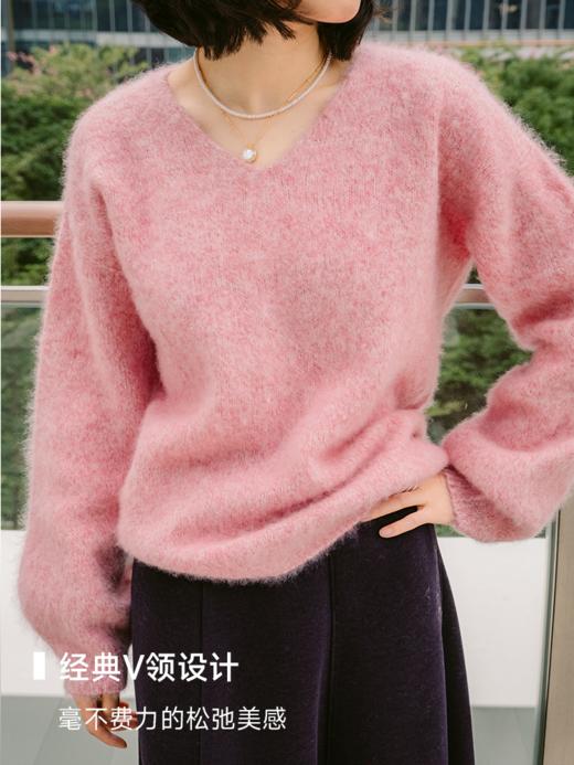无缝一体26支纯羊毛拉绒V领毛衫FCG1WST057 商品图6