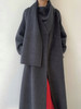 YANYI CHANG｜92860401 可脱卸围巾极简羊毛羊绒长大衣 [ 烟墨花灰 ] 商品缩略图4