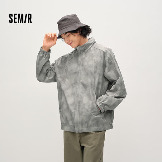 商场同款|森马夹克男春季满印轻量外套2026新款户外运动连帽便服 商品图1