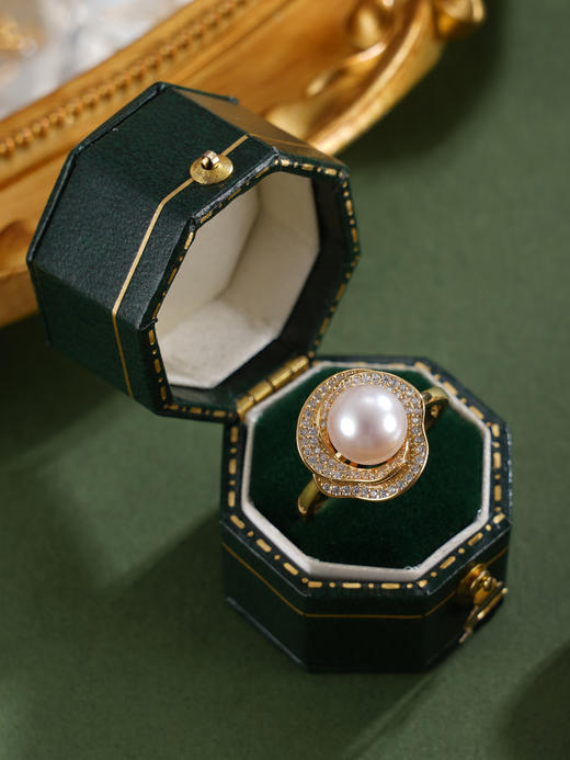 子佩集【花缘情定】银S925珍珠惜王妃戒指【R2139】7.5mm珠双色玫瑰花朵2601 商品图8