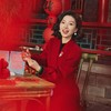 西子/悦己羊绒羊毛手工双面呢红色新年喜妈妈长款大衣/DYXS0556 商品缩略图4