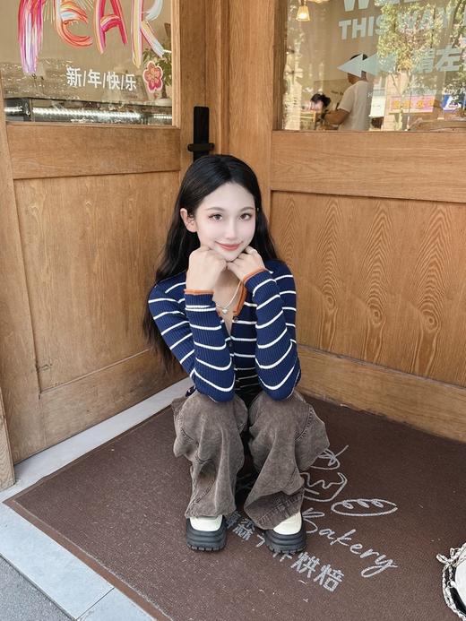 <曾小咸推荐>撞色条纹长袖T 日常139/件 活动价89.99/件！【预售款，预计3-15天发货】 商品图5