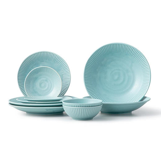 餐厅厨房陶瓷日式饭碗餐盘子简约家用超轻量餐具纯色 商品图1