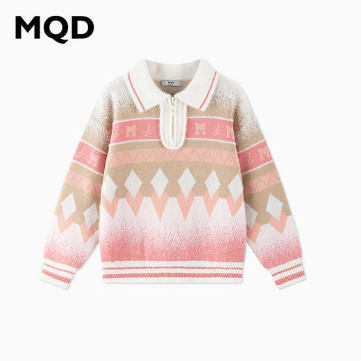 【秒2】【MQD】女童冬季舒适柔软潮酷渐变翻领针织衫 商品图3