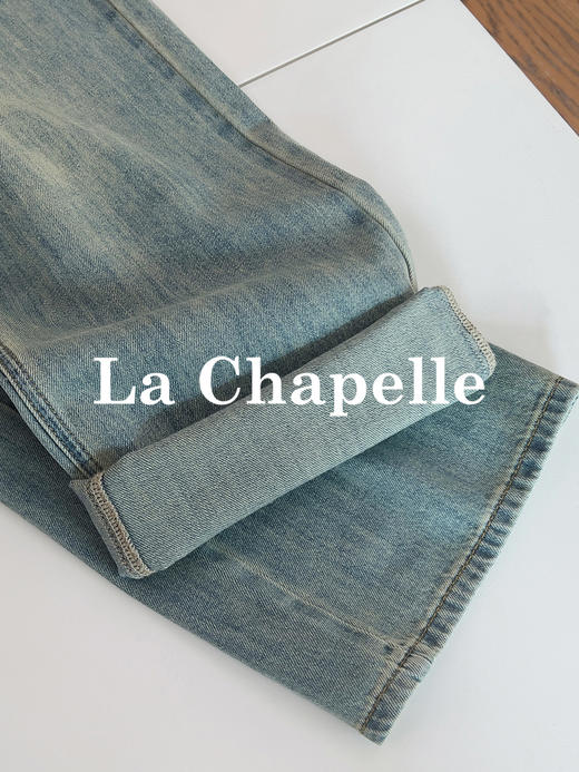 专柜实拍【高棉/舒适百搭】拉夏贝尔/La Chapelle水洗渐变直筒牛仔裤高腰显瘦舒适百搭长裤 商品图9
