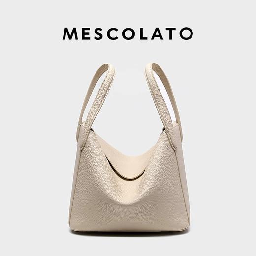 MESCOLATO 菜篮子进口togo牛皮水桶包女士上班通勤手提包 商品图1