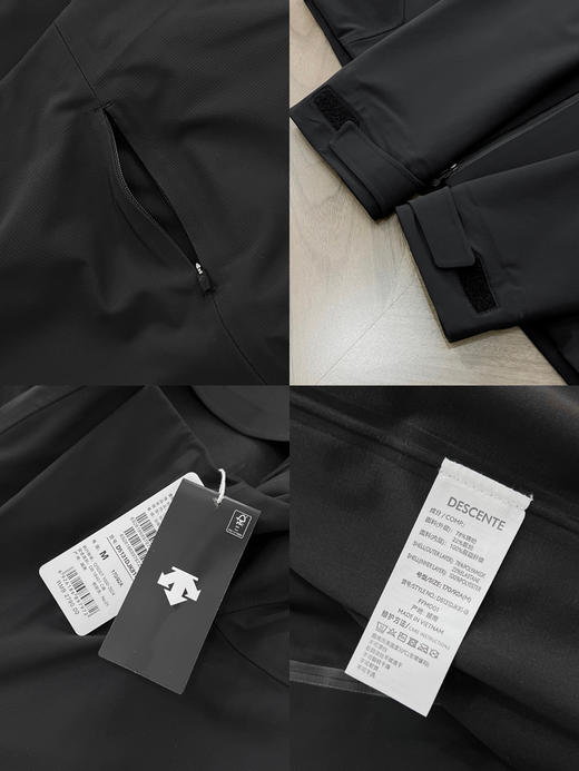 原单正品 DESCENTE迪桑特 DUALIS系列冲锋衣，防风防水，超级轻量化质地，颜色:黑色  碳灰色
尺码:M-XXL
原价2790 商品图7