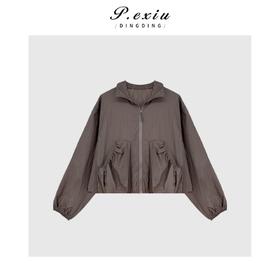 04-2潘依绣丁丁宠粉夏季新款立体口袋立领长袖薄款外套Q6558