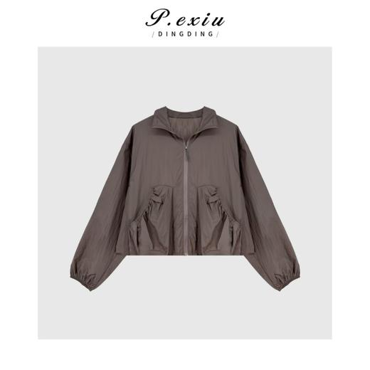 04-2潘依绣丁丁宠粉夏季新款立体口袋立领长袖薄款外套Q6558 商品图0