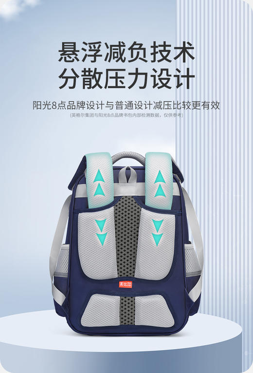 宾比小学生书包1-6年级一二三四五六年级悬浮减重双肩书包顺丰包邮发货一年质保 商品图2