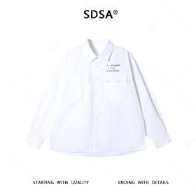 1618101SDSA男士秋冬新款痞帅男装韩版重工小珠子设计翻领长袖衬衫百搭潮