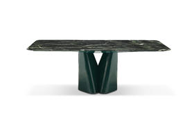 一款高级感“森系”奢石餐桌