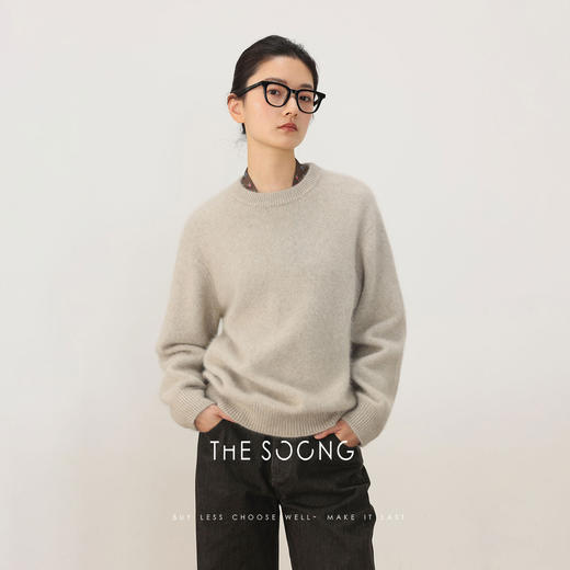 THESOONG"慵懒本质"特种绵羊毛轻盈速暖绒面蓬松圆领毛衣8475 商品图4