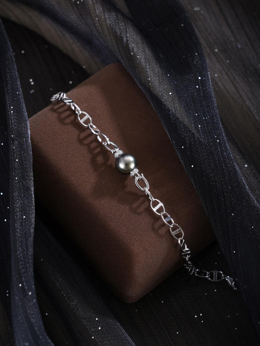 子佩集【墨夜奇迹】银S925珍珠惜王妃手链【MLSL013】9mm珠黑珠日子扣2601 商品图10