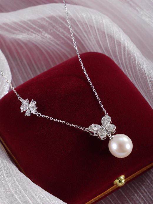 子佩集【花蝶之遇】银S925珍珠惜王妃套链【MLTL025】10mm珠蝴蝶五瓣花2601 商品图3