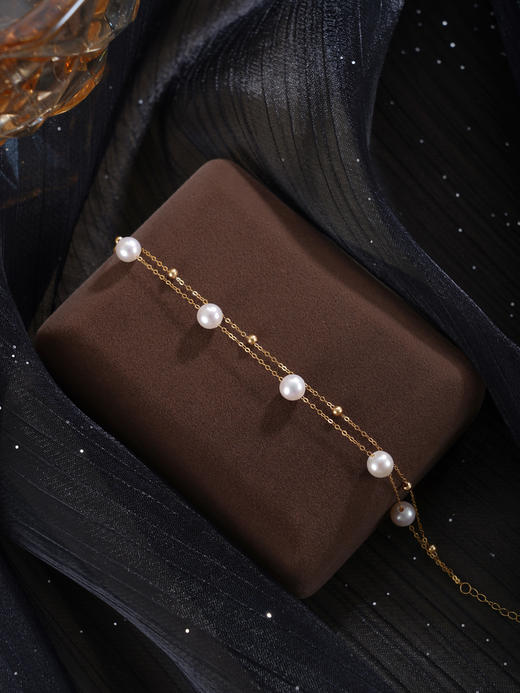 子佩集【星河光芒】G18K珍珠惜王妃手链【MLKJSL002】5.8mm珠多珠双层链2601 商品图3