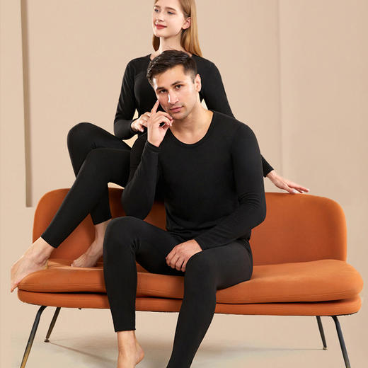 【99元/2套】BASICLIVE黑金山羊绒蚕丝六合一保暖内衣套装， 重磅加厚【龙菲精选】 商品图5