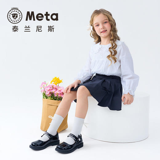 泰兰尼斯春季新款公主皮鞋精致时尚女童皮鞋黑色软底演出鞋单鞋M03X6A9058 商品图4