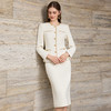 IWY/小香风金丝边米白色西装套裙女轻熟优雅风两件套气质职业装25CS888 商品缩略图3