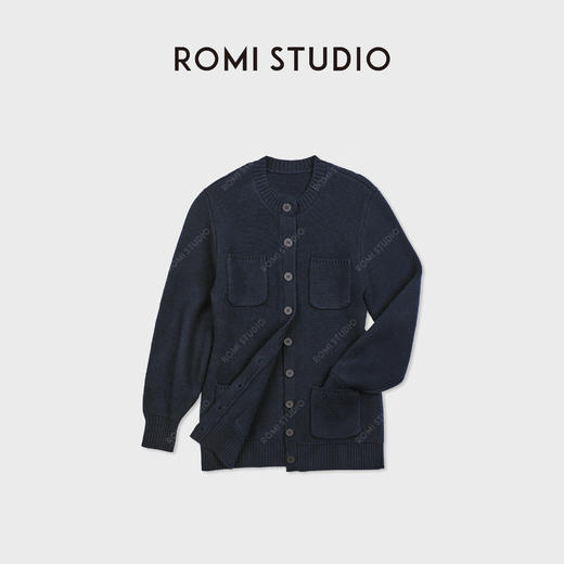ROMI STUDIO“休闲气质”羊毛混纺厚实中长款针织开衫RWDSLT1918 商品图0