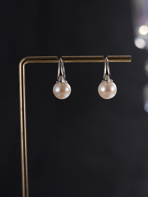 子佩集【时光简梦】银S925珍珠惜王妃耳环【E4357】8.8mm珠双色圆圈扣环2601 商品图12