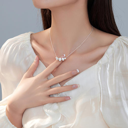 【雪域初霁】925纯银拉丝圆球项链【BF-NS1031】 商品图2