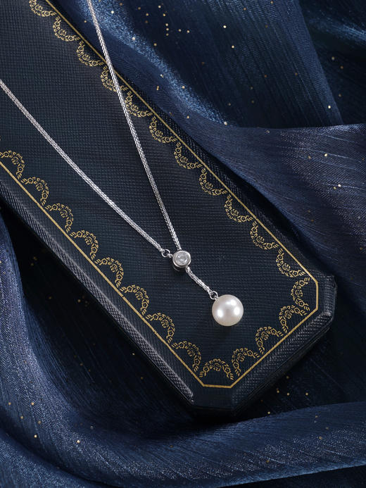 子佩集【霜华凝露】银S925珍珠惜王妃套链【YB7753】9mm珠双色星点吊球2601 商品图2