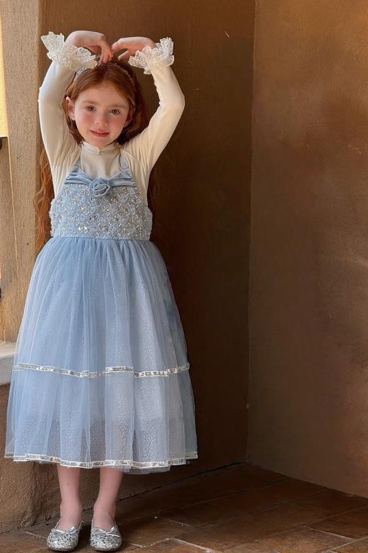 雾蓝礼服裙 商品图0