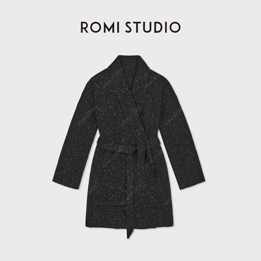 ROMI STUDIO“芝麻底”软糯羊毛纱气质翻领收腰毛织大衣RWDSWT1977 商品图0