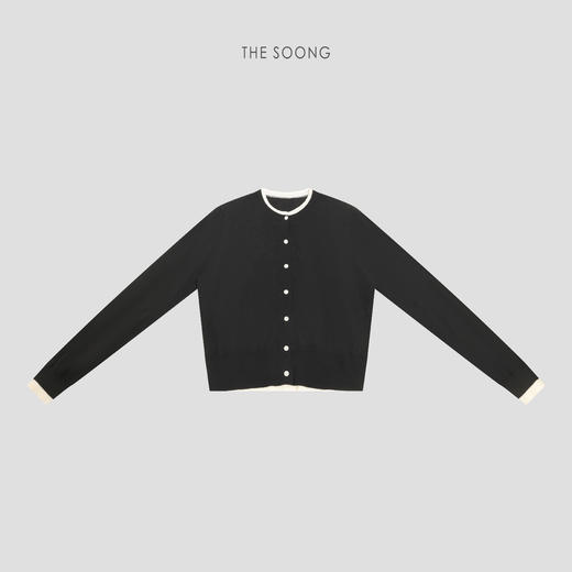 THESOONG|26s早春新款60支精纺羊毛纱机织撞色假两件毛衣HWMY8491 商品图4