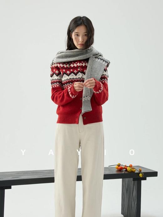 费尔岛提花毛衣开衫！2026全羊毛小圆领正肩小开衫！ 商品图2