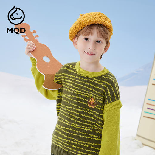 【秒2】【MQD】男童秋冬季清新撞色提花毛衣针织衫 商品图0