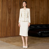 IWY/小香风金丝边米白色西装套裙女轻熟优雅风两件套气质职业装25CS888 商品缩略图1