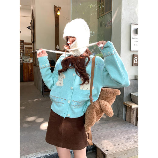 <曾小咸推荐>现货秒杀 ！微信超特价！提花小狗针织开衫 日常199.99 立减110 秒杀89.99！！ 商品图1