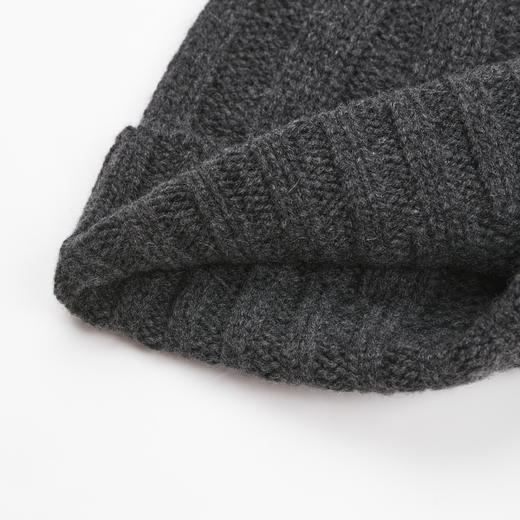 ROMI STUDIO“无缝一体”100%山羊绒加厚坑条毛织帽冷帽 RWCWP07544 商品图9