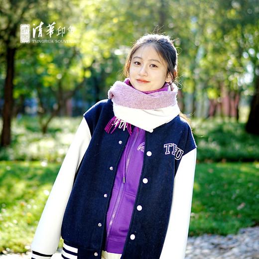 清华文创时尚紫白配色围巾 商品图4