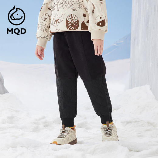 【秒3】【MQD】男童冬季时尚异料拼接休闲针织工装长裤 商品图2